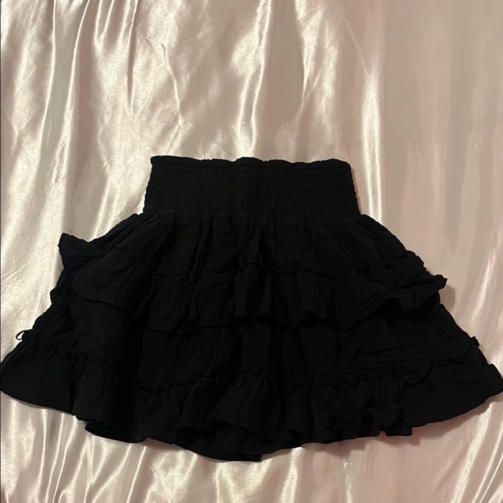 Black Ruffled Mini Skirt